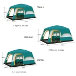 Toby's New 4-6 person double layer outdoor camping tent, A bedroom and a living room, family cabin (Green) - Image 7