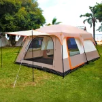 Toby's New 4-6 person double layer outdoor camping tent, A bedrooms and a living room, family cabin (Khaki) - Image 2