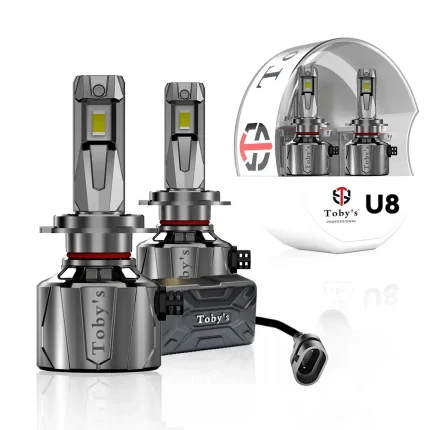 Toby's U8 LED Headlight 75W/piece 150W/pair Power Head bulbs with color Temperature 6500K For High beam, low beam