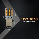 Tobys Super Bright Low Power 1157 44SMD LED Bulbs with 3030 Chip replacement for Back Up Reverse Brake Lights (Yellow) - Image 2