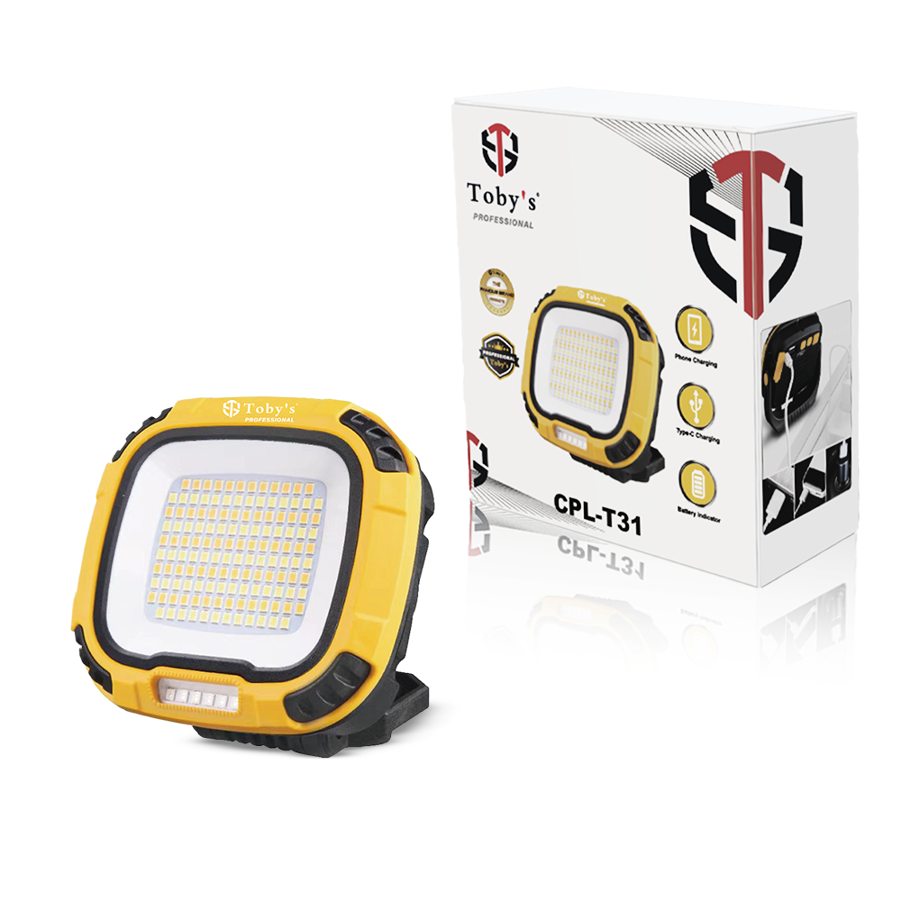 1-5-8.webp Toby?s CPL-T31 LED Floodlight?4000mAh Rechargeable Light Multi-Color Output SOS Mode Powerful Brightness Ideal for Outdoor Work Emergency Use - Image 1