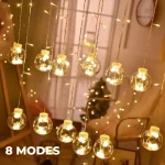 10 Wishing Balls Curtain With 8 Lighting Modes Operated for Window Wall Home Decoration 1.32 m Yellow Steady Ball Festival Lights - Image 5