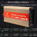 Car Power Inverter 1500W, LED Display, 12V to 220V AC Power Converter, Modified Sine Wave Inverter For Laptop, Tablet, Solar System, Camping - Image 2