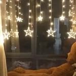 Star Curtain Lights for Bedroom 12 Stars 138 LED Window Lights with 8 Lighting Modes Fairy Twinkle Lights Connectable Waterproof Ramadan Decoration - Image 2