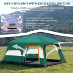 Toby's New 6-8 person double layer outdoor camping tent, A bedroom and a living room, family cabin (Green) - Image 6