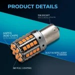 Tobys Super Bright Low Power 1156 44SMD LED Bulbs with 3030 Chip replacement for Back Up Reverse Brake Lights (Yellow) - Image 5