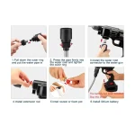 Electric High Pressure Cleaner Machine, 24V Cordless Portable Washer, 200W 30 Bar Lithium Handheld Car Cleaning Device With Foam Generator Nozzle Water Pump, ASB + PC Material, Black - Image 8