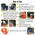 Jack 4 In 1 With LED Electric Hydraulic Car Jack 5 Ton, Built-in Tire Inflatable Pump - Image 8