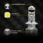 Tobys New TL3 H7 Led Headlight Bulbs with Mini Projector Lens High/Low beam DC12V 6500K white light - Image 4