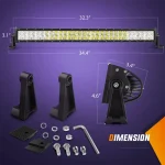 180W 32 Inches Light Bar Combo Light, Floodlight, Spotlight, IP67 Waterproof Resistance with Aluminum Housing Material - Image 3