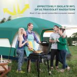 Toby's New 6-8 person double layer outdoor camping tent, A bedroom and a living room, family cabin (Green) - Image 8