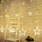 Star Curtain Lights for Bedroom 12 Stars 138 LED Window Lights with 8 Lighting Modes Fairy Twinkle Lights Connectable Waterproof Ramadan Decoration - Image 7