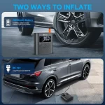 Tobys AC-P6 Tire Inflator Portable Air Compressor 20000mAh Battery & 12V DC Cordless Air Pump for Car Tires 150PSI - Image 4