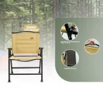 Tobys Folding Camping Chair For Adults Outside Heavy Duty Aluminum Alloy Frame with Armrest Comfortable - Image 4