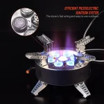 Toby's New Alloy Portable Picnic Camping Stove Windproof Design Gas Cooking Burner with Piezo Ignition and Carrying Case Foldable Stove for Outdoor Backpacking/Hiking/Picnic/Car - Image 2