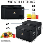 Toby's TR-37 Electric Cooler Portable Refrigerator Freezer Compact Fridge freezer Electric Cooler for Car RV Vehicle Boat Home Use Travel Camping Truck Party Picnic Outdoor (37 Liter) - Image 7