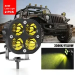 80W Laser Light Yellow Color High Output Work Laser Projector Light 3 Inch Spot Light For Offroad 2 Pcs