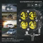80W Laser Light Yellow Color High Output Work Laser Projector Light 3 Inch Spot Light For Offroad 2 Pcs - Image 3