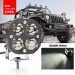 2 Pieces Laser Light 80W High Output Work Laser Projector Light 3 Inch Spot Light For Off-road, Die-Cast Aluminum Housing Material with IP67 Waterproof Rating