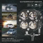 2 Pieces Laser Light 80W High Output Work Laser Projector Light 3 Inch Spot Light For Off-road, Die-Cast Aluminum Housing Material with IP67 Waterproof Rating - Image 3