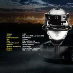 Tobys Lens LS-02 3 Inch Bi LED Projector 84watts/Pair power with 6000K Color Temperature Car Headlight - Image 6
