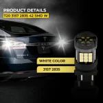 Tobys Super Bright Power T20 3157 42SMD LED Bulbs with 2835 Chip replacement for Back Up Reverse Brake Lights (White) - Image 3