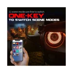 Halo Angel Eyes DRL Dual Beam Headlight for Jeep Wrangler, JP 7 inch 50W RGB - Image 4