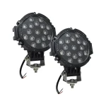 2 Pieces 7 inches R 51W Black, LED Spot Light, Flood Beam LED Work Light Bar for Jeep, Truck, Car ATV SUV 4X4 Truck Driving Lamp, Aluminum Housing Material, and IP67 Waterproof Rating