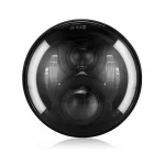 Jeep 7 inch LED Headlight Halo Angel Eyes, JP 7 WY, Round Hi/Lo Beam Headlight Yellow Signal