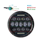 7 inches 75W JP Headlights Black, LED Headlight Jeep Wrangler, LED headlights with IP67 Waterproof Rating, and Die-Cast Aluminum Housing Material, JK 07-16 - Image 3