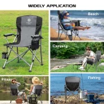 Tobys Set of 4 Folding Chairs With Folding Table - Lightweight Outdoor Camping Chair Table Set With Carry Bag Perfect For Outdoor - Image 9