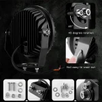 2 Pieces 9-inches 96W LED Work Light Combo Light Floodlight Spotlight With DRL, Aluminum Die-Cast Housing Material with 7200Lm Lumens - Image 6