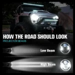 7 Inches 120W Bluetooth RGB LED Headlight High/Low Beam Halo Angel Eyes With DRL, IP67 Waterproof Rating with Aluminum Housing Material - Image 5