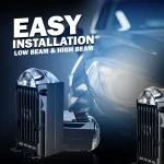 Tobys Lens Pro-006 3 Inch Bi LED Projector 80watts/pair power with 6000k Color Temperature Car Headlight - Image 2