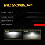 Tobys Lens Pro-001 3 Inch Bi LED Projector Headlight with 100watts/Pair Power and 5500K Color Temperature - Image 6