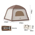 Tobys New Inflatable 02 Camping Tent with Pump, 4-6 Person Glamping Tents, Easy Setup 4 Season Waterproof Windproof Outdoor Oxford Tent, Luxury Cabin Tent with Mesh Windows & Doors - Image 10