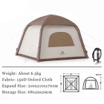 Tobys New Inflatable 02 Camping Tent with Pump, 4-6 Person Glamping Tents, Easy Setup 4 Season Waterproof Windproof Outdoor Oxford Tent, Luxury Cabin Tent with Mesh Windows & Doors - Image 11