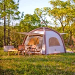 Tobys New Inflatable 02 Camping Tent with Pump, 4-6 Person Glamping Tents, Easy Setup 4 Season Waterproof Windproof Outdoor Oxford Tent, Luxury Cabin Tent with Mesh Windows & Doors - Image 2