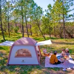 Tobys New Inflatable 02 Camping Tent with Pump, 4-6 Person Glamping Tents, Easy Setup 4 Season Waterproof Windproof Outdoor Oxford Tent, Luxury Cabin Tent with Mesh Windows & Doors - Image 6