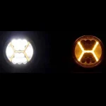 Round 54W LED Work Light With Amber DRL Light 5800Lm Flood Spot Combo Beam LED Light Bar - Image 2