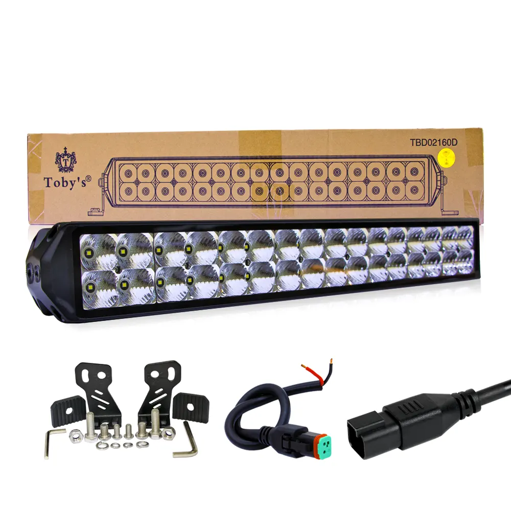 TBD02160D-Light-Bar-Tobysouq-Bar-Light-1.webp LED Bar Light, Toby's New 20" 160W Double Row Spot LED Light Bar Driving Lamp LED Work Light IP68 Waterproof for Off Road Truck Car ATV SUV Boat - Image 1