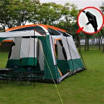 Tobys 096 Big Green Camping Tent with 2 Extra Dark Sleeping Cabins for 8-12 Person - Image 4