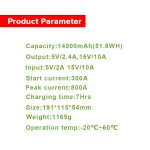 Tobys TBS 14A 14000mAh and 51.8WH Power Bank Powerful Jump Starter with Air Pump for Cars - Image 4