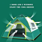 Tobys New Camping Tent 2-3 Person Automatic Pop Up Tent Outdoor Tent Beach Tent Windproof Rainproof Sunscreen With Window - Image 7