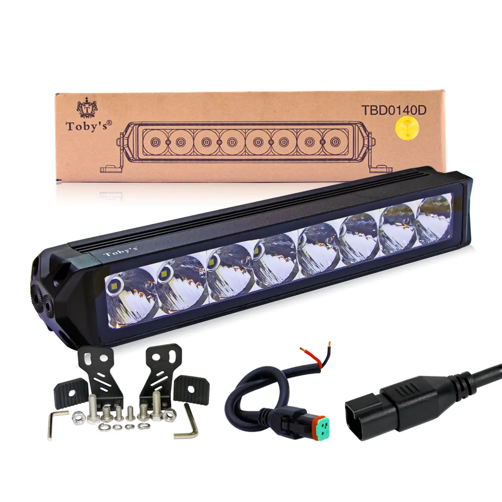 Tobysouq-Work-Light-TBD0140D-1.webp LED Bar Light, Toby's New 11" 40W Single Row Spot LED Light Bar Driving Lamp LED Work Light IP68 Waterproof for Off Road Truck Car ATV SUV Boat - Image 1