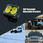 TBS DESIGN New Launched 3" 50W/Set Power Work Light Mini Auxiliary Headlight for Car Truck Motorcycle (Yellow) - Image 7