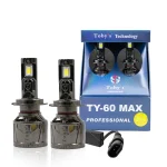 Tobys TY60 MAXH11 2 Pieces Car LED Headlight Bulbs tested 60watts Power and 6000 Lumens With Color Temperature 6500K