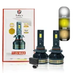 Toby's New T19 Max LED 9006 Headlight 65Watts Bulbs 3 Color Changing Light (6000K Diamond White, 3000K Golden Yellow, 4300K Warm White) for High Beam, Low Beam, or Fog Light