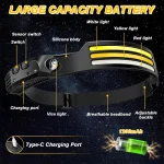 Toby's LED Super Bright COB LED Head Torch 8 Lighting Modes Headlamp Hard Hat Light with Motion Sensor and IPX4 Waterproof - Image 7