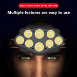 Tobys Headlamp 01  4Modes 8*XPG LED Headlamp USB Rechargeable Long Shoot Camping Head Light - Image 4